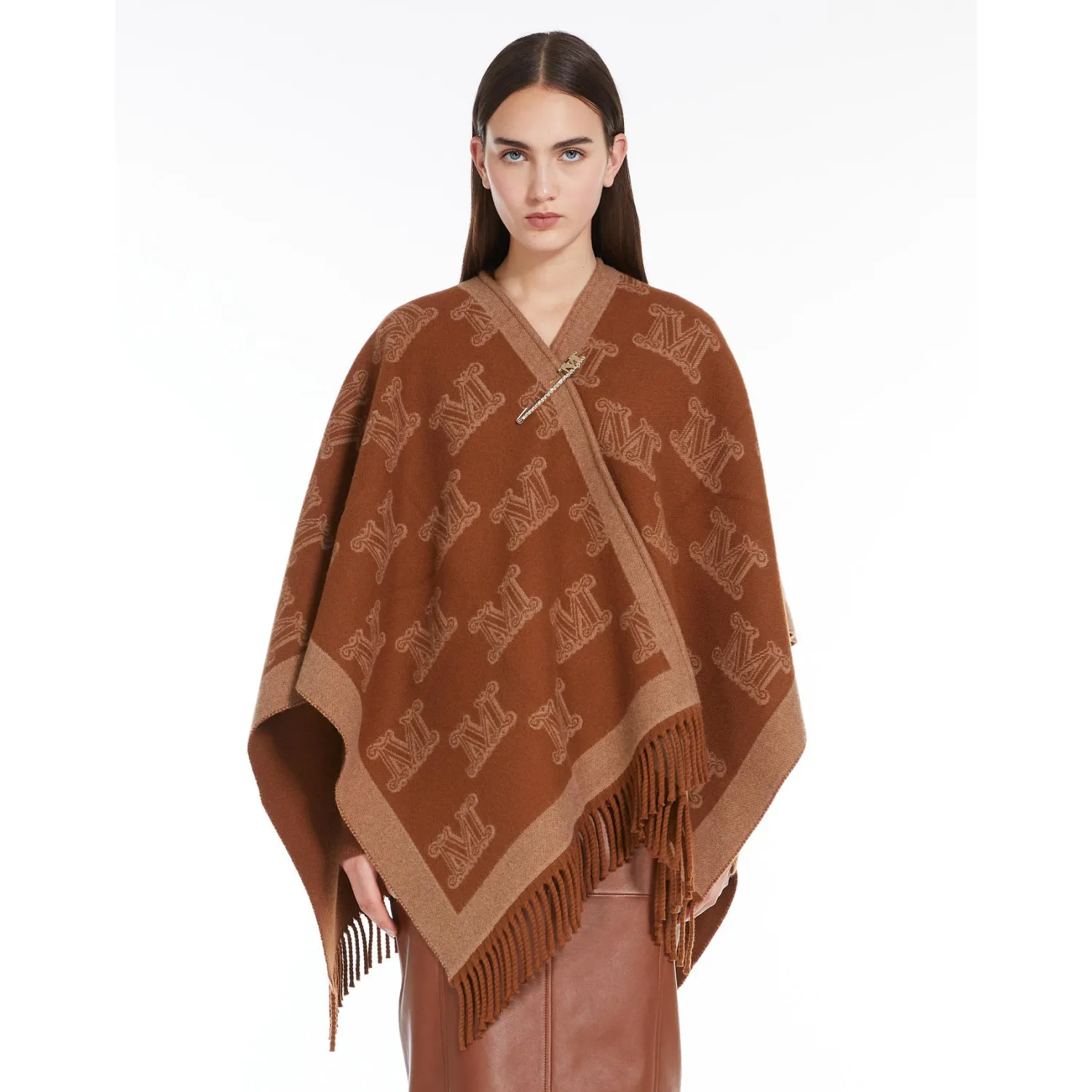 Poncho in Lana con Logo / Donna Sciarpe