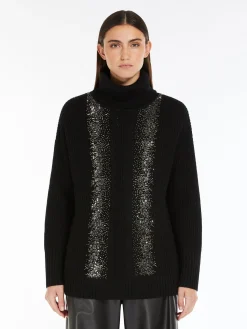 Best Pullover a Collo Alto in Lana a Coste / Donna Maglieria