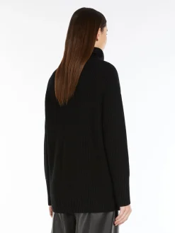 Best Pullover a Collo Alto in Lana a Coste / Donna Maglieria