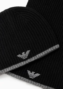 Best Set Cappello e Sciarpa con Ricamo Logo / Uomo Cappelli