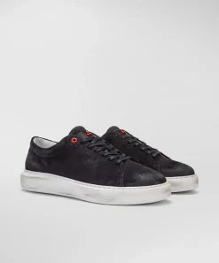 Outlet Sneaker in Pelle Scamosciata / Blu Uomo Sneakers