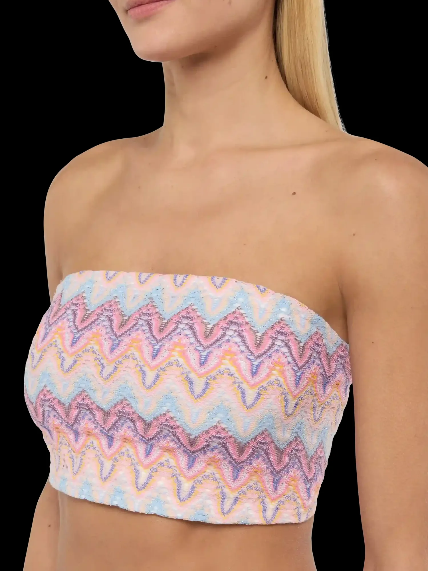 Sale Top a Fascia Senza Spalline / Multicolor Donna Top
