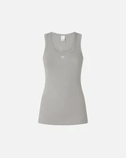 Clearance Top Canottiera a Costine con Logo / Donna Top