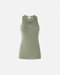 New Top Canottiera a Costine con Logo / Donna Top
