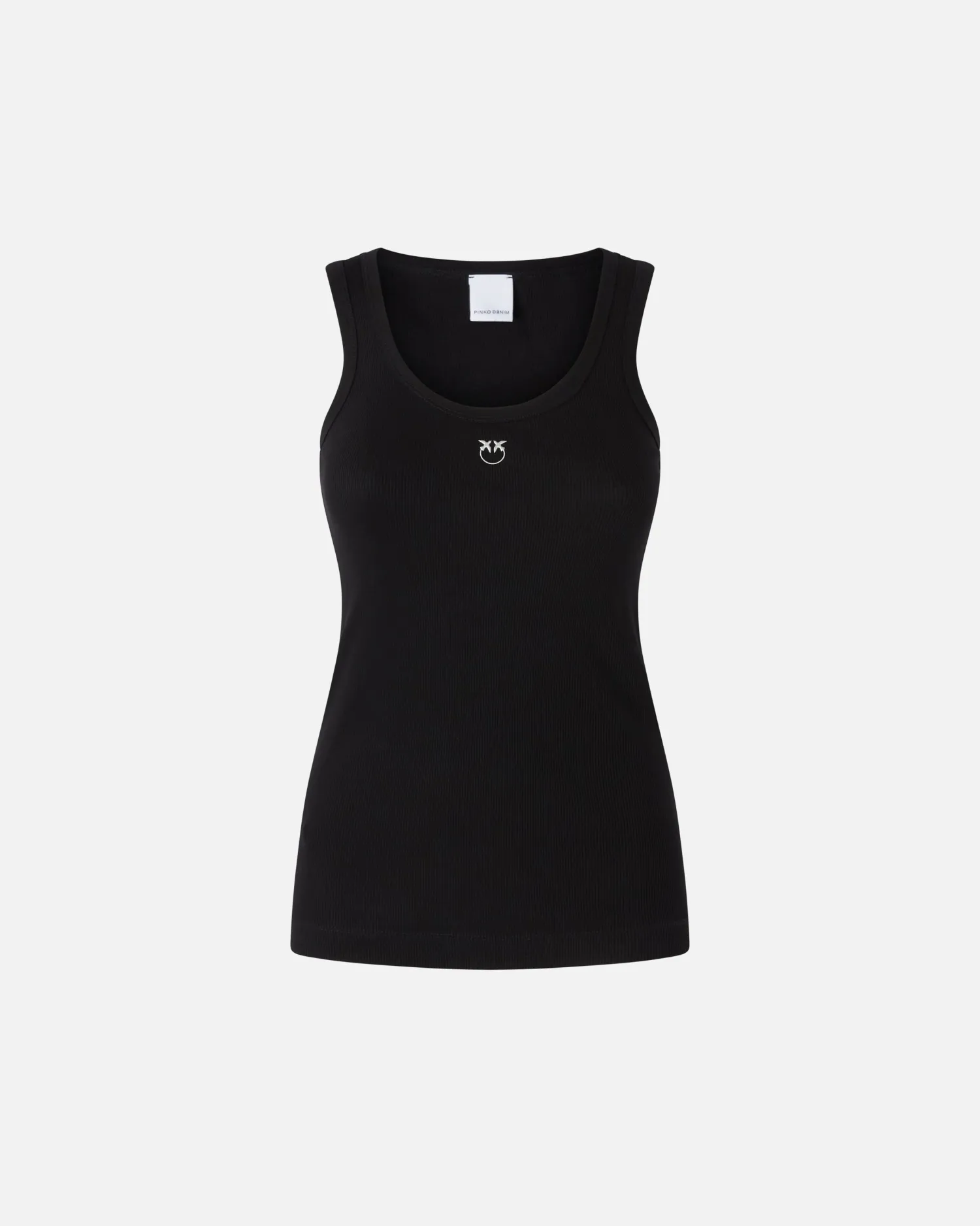 Hot Top Canottiera a Costine con Logo / Donna Top