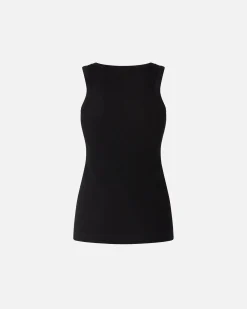 Hot Top Canottiera a Costine con Logo / Donna Top