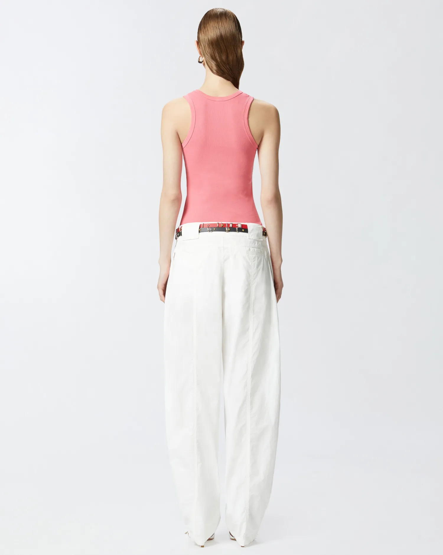 Clearance Top Canottiera a Costine con Logo / Donna Top