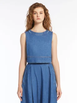 Clearance Top in Denim di Cotone / Donna Top|Denim