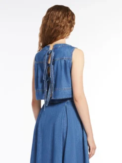 Clearance Top in Denim di Cotone / Donna Top|Denim