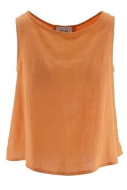 Discount Top in Lino / Arancione Donna Top