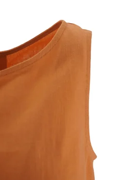 Discount Top in Lino / Arancione Donna Top