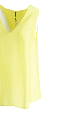 New Top in Viscosa con Scollo a V / Giallo Donna Bluse