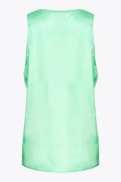 Outlet Top Smanicato in Satin Stretch / Donna Top