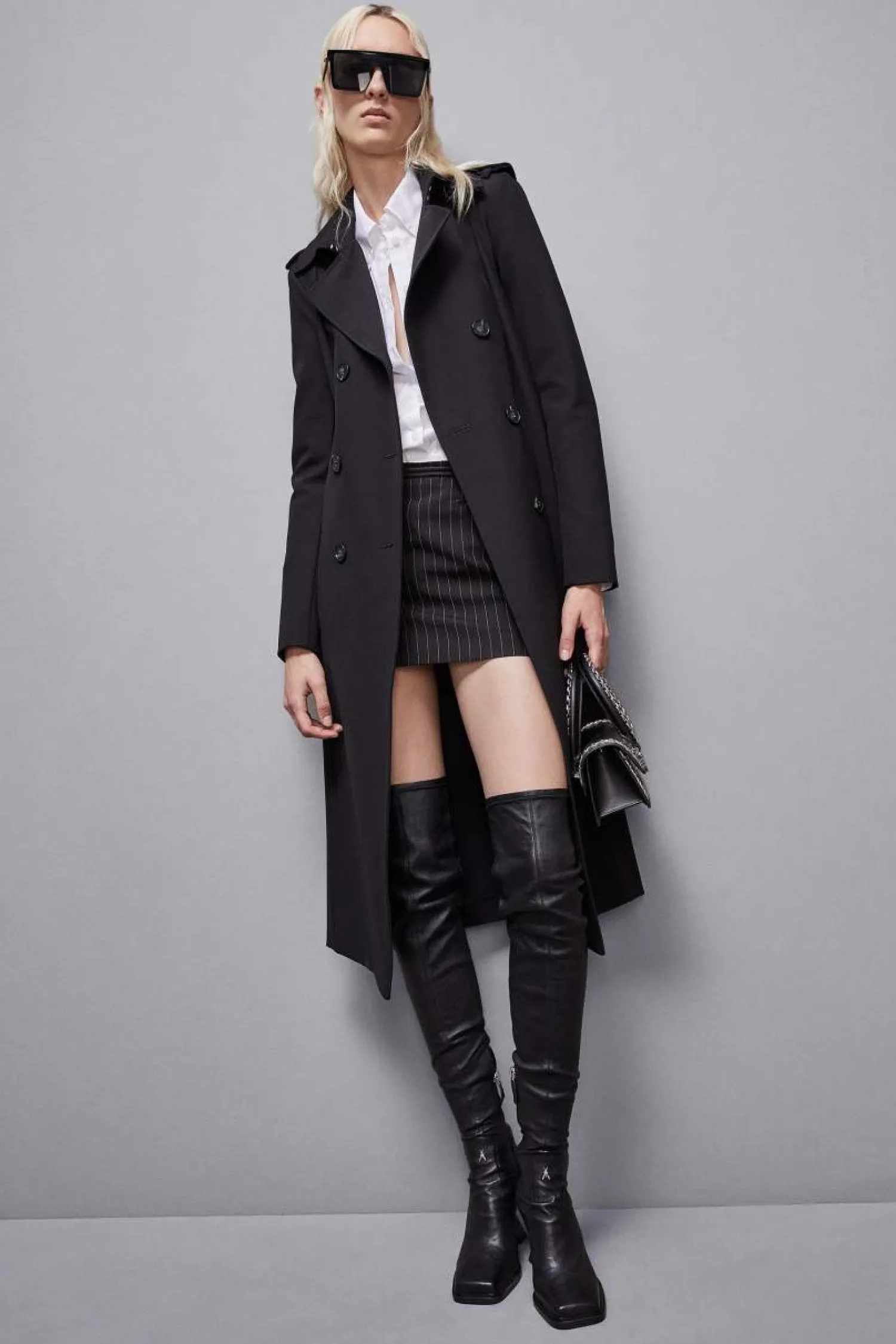 Online Trench con Fibbia in Nylon Bielastico / Donna Giubbini