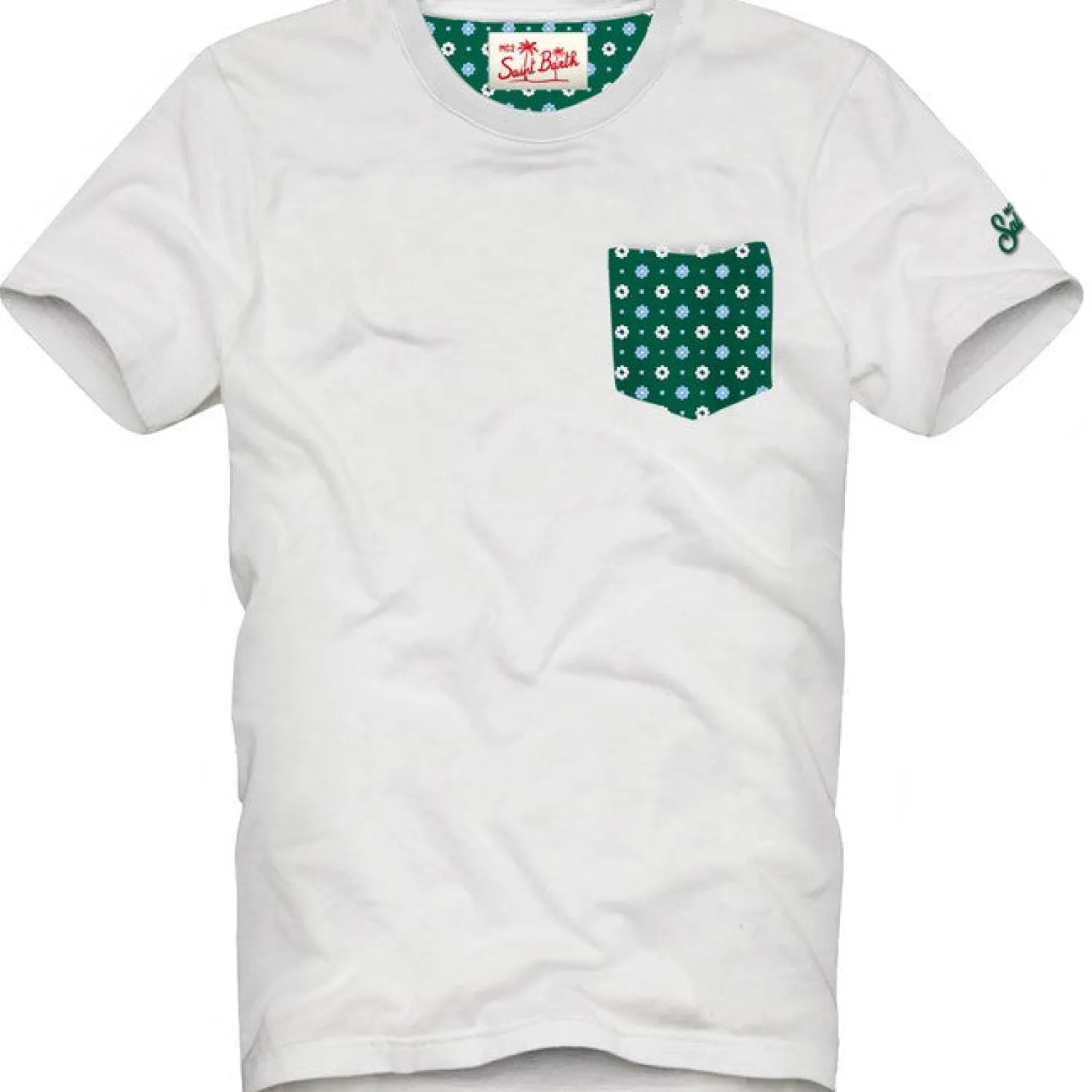 T-Shirt Blanche con Taschino Stampato / Uomo T-shirt