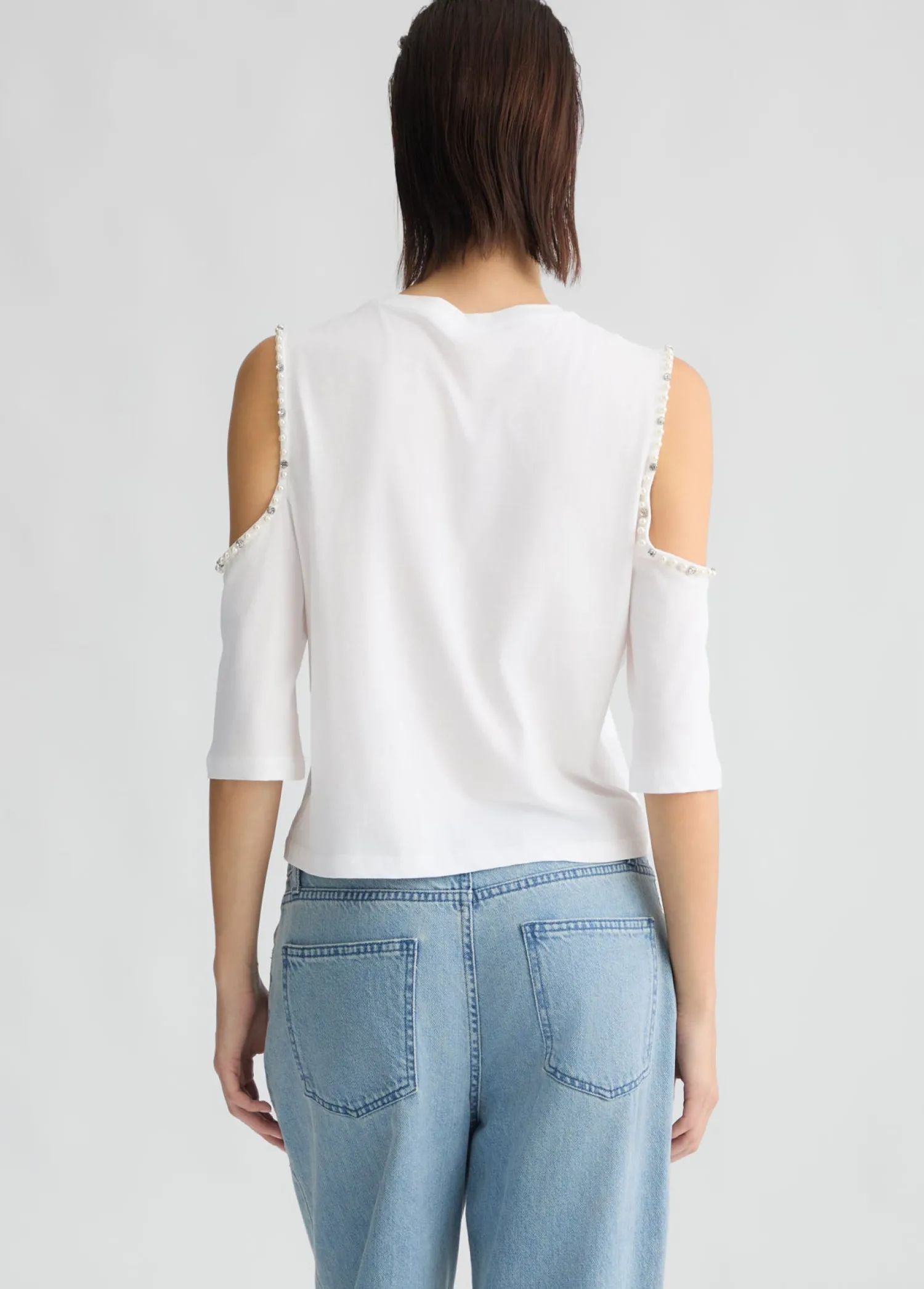 Discount T-Shirt con Perle e Strass / Donna T-shirt