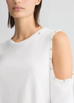 Discount T-Shirt con Perle e Strass / Donna T-shirt