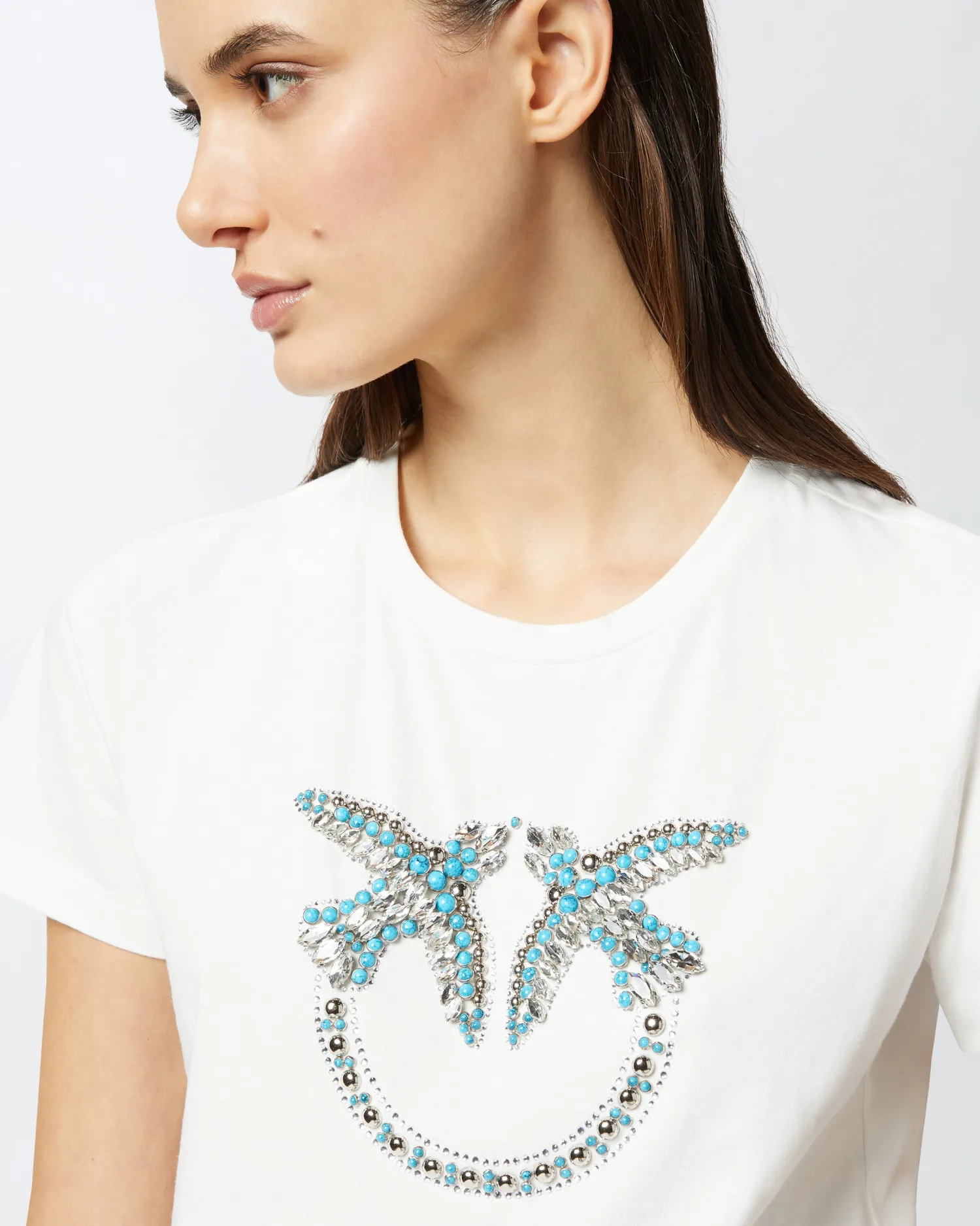 Online T-Shirt con Ricamo Logo in Cristalli / Donna Felpe