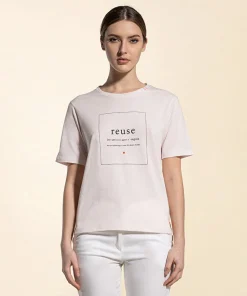 Outlet T-shirt con slogan eco sul davanti / Donna T-shirt