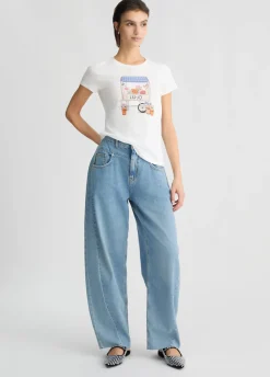 Online T-Shirt con Stampa e Strass / Donna T-shirt