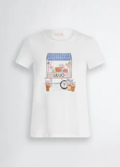 Online T-Shirt con Stampa e Strass / Donna T-shirt