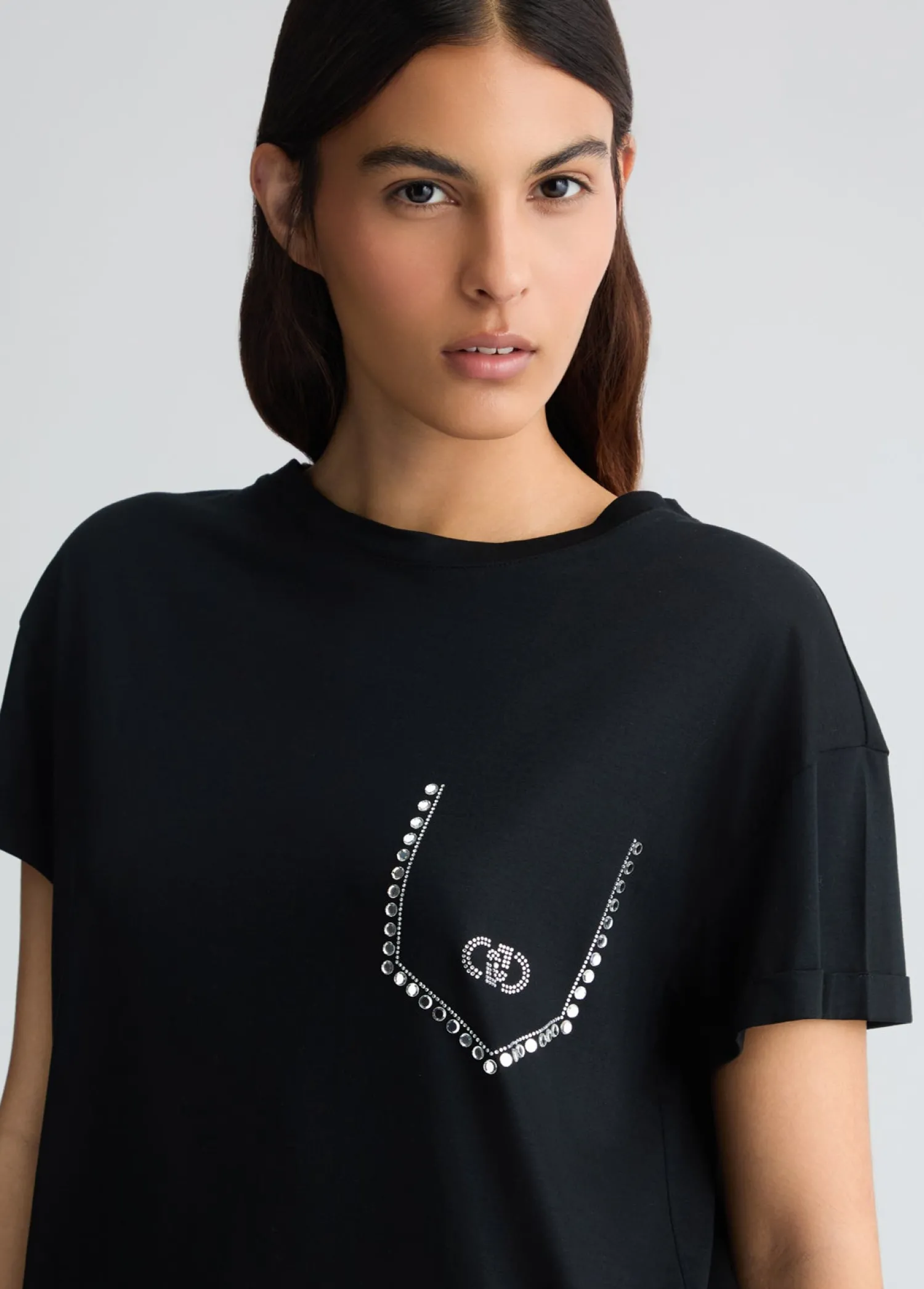 Outlet T-Shirt con Strass / Donna T-shirt