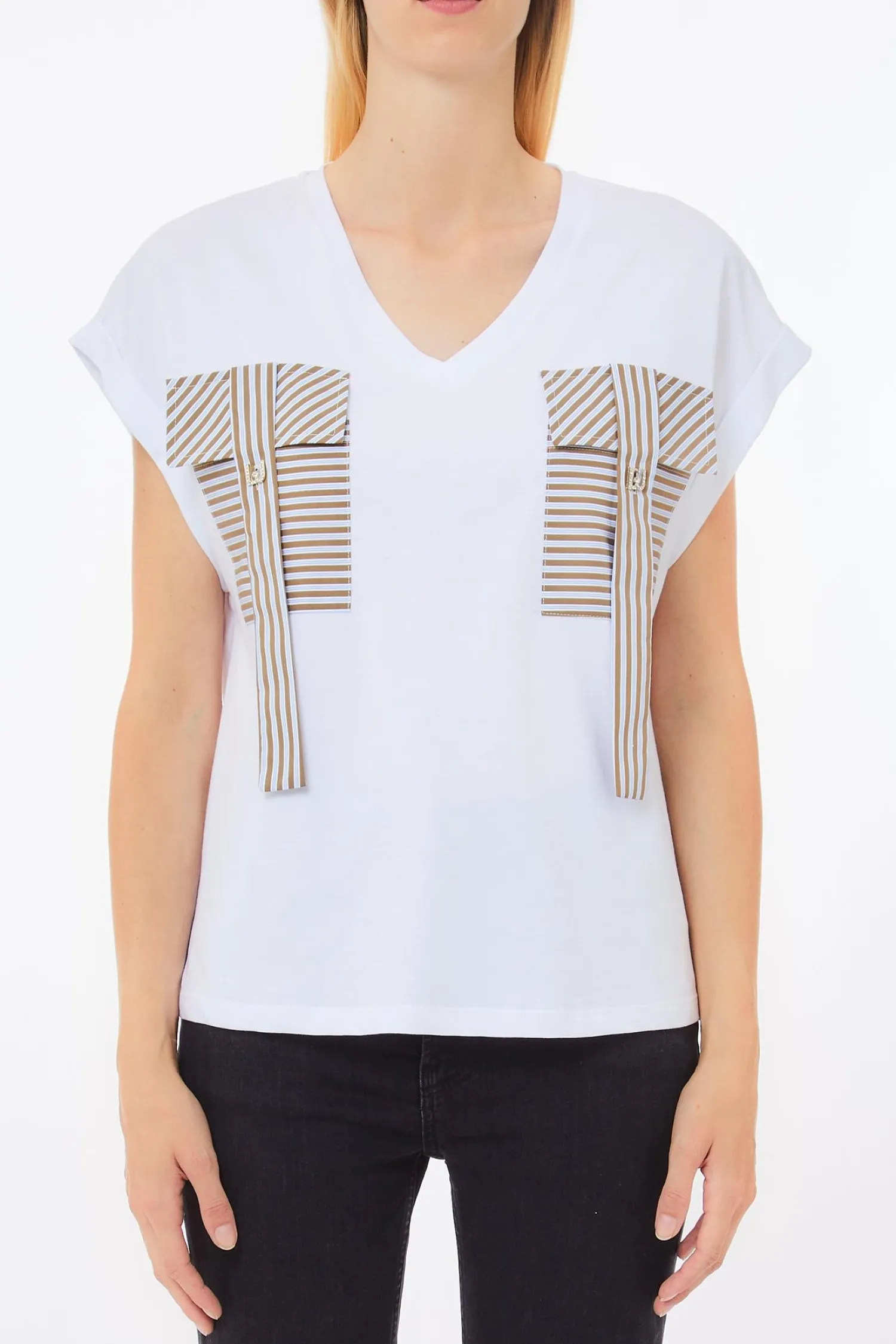 Outlet T-Shirt con Tasche a Contrasto / Donna T-shirt