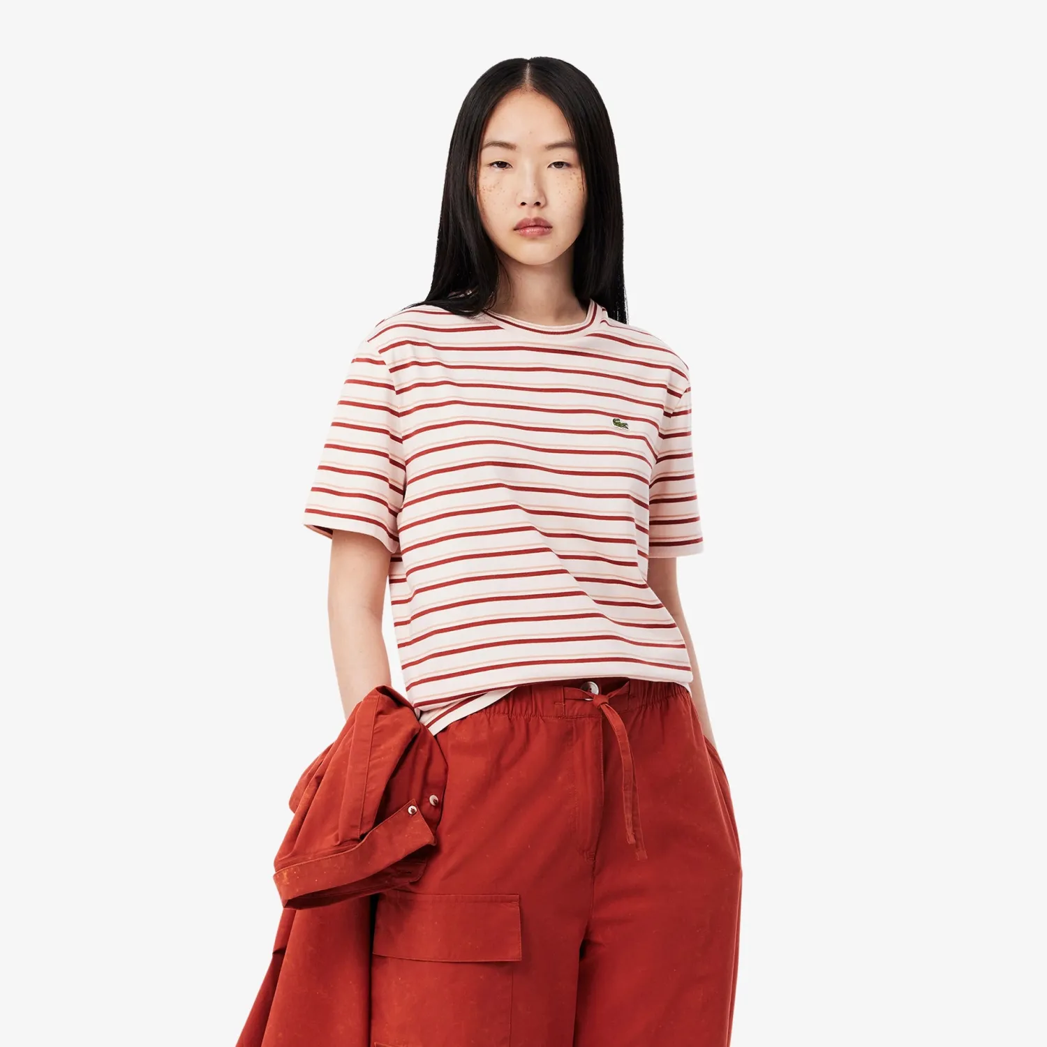 New T-Shirt in Cotone a Righe / Donna T-shirt