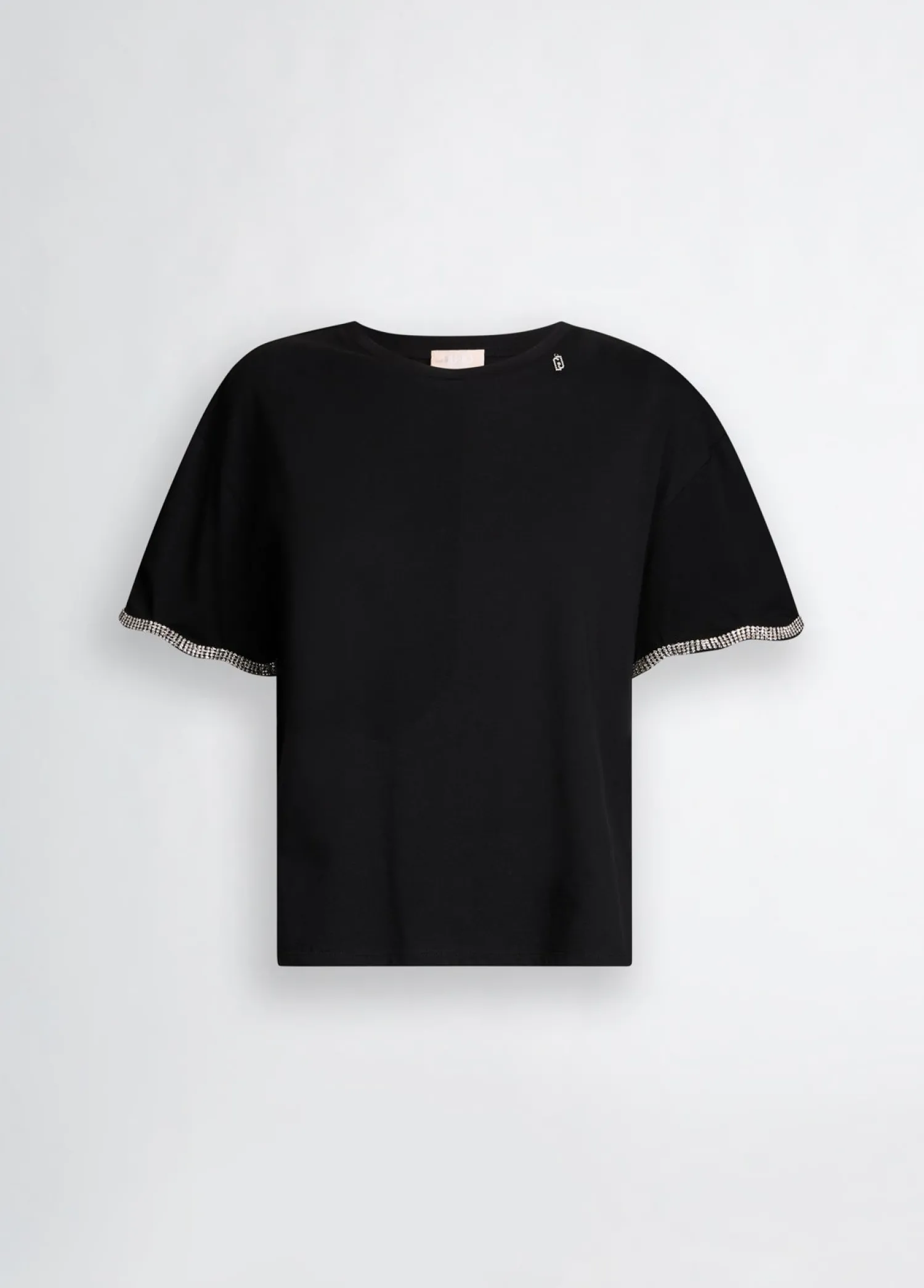 New T-Shirt in Cotone con Strass / Donna T-shirt