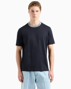 Discount T-Shirt in Jersey con Profilo al Collo / Uomo T-shirt