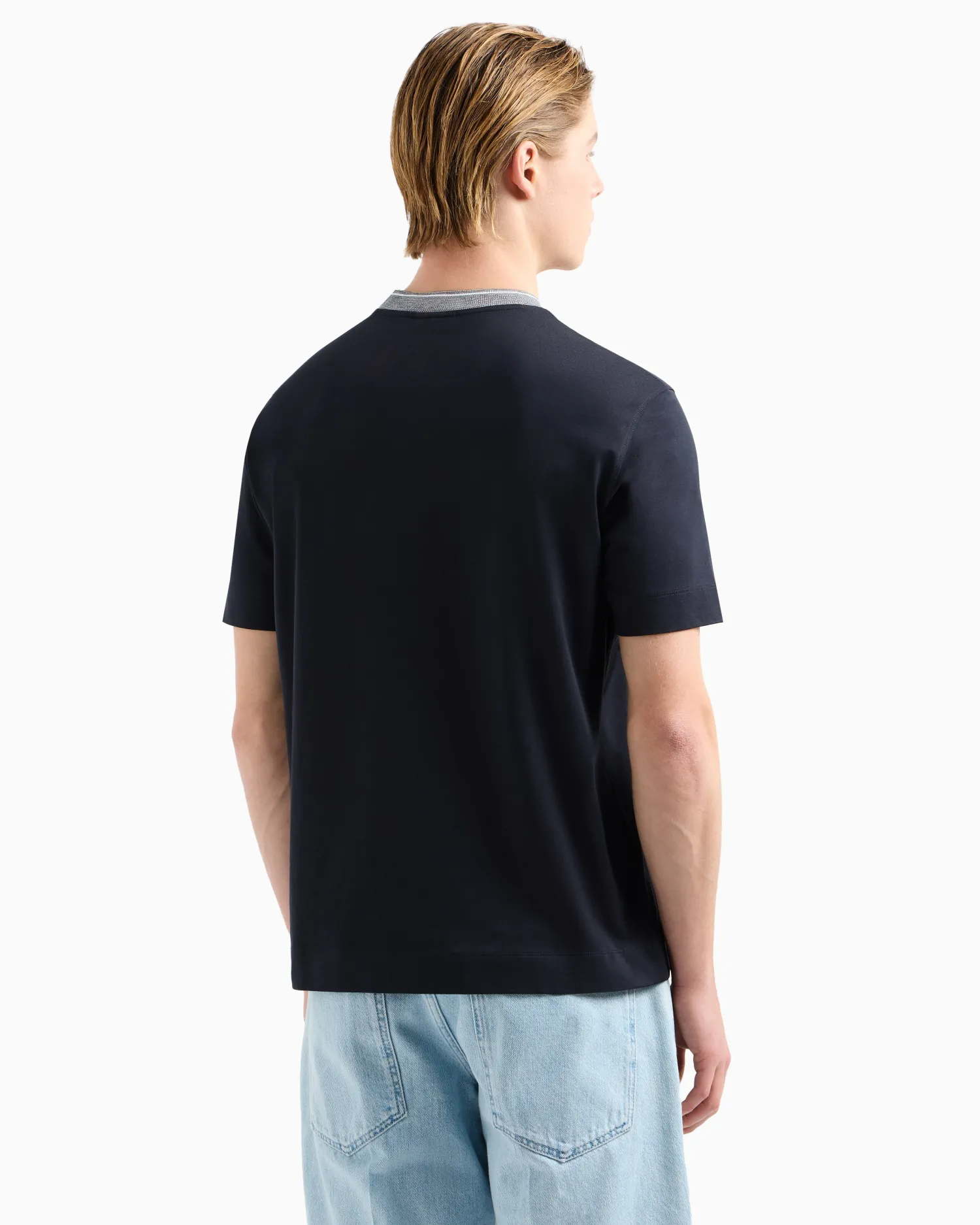 Discount T-Shirt in Jersey con Profilo al Collo / Uomo T-shirt