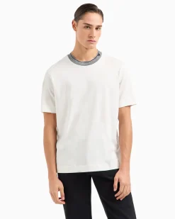 Outlet T-Shirt in Jersey con Profilo al Collo / Uomo T-shirt