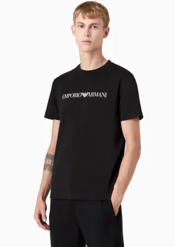 T-Shirt in Jersey Pima con Logo / Uomo T-shirt