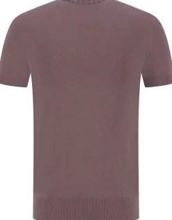 T-Shirt in Maglia con Collo a Coste / Uomo T-shirt