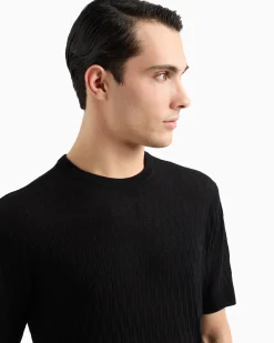 Discount T-Shirt in Maglia Punto Operato / Uomo T-shirt