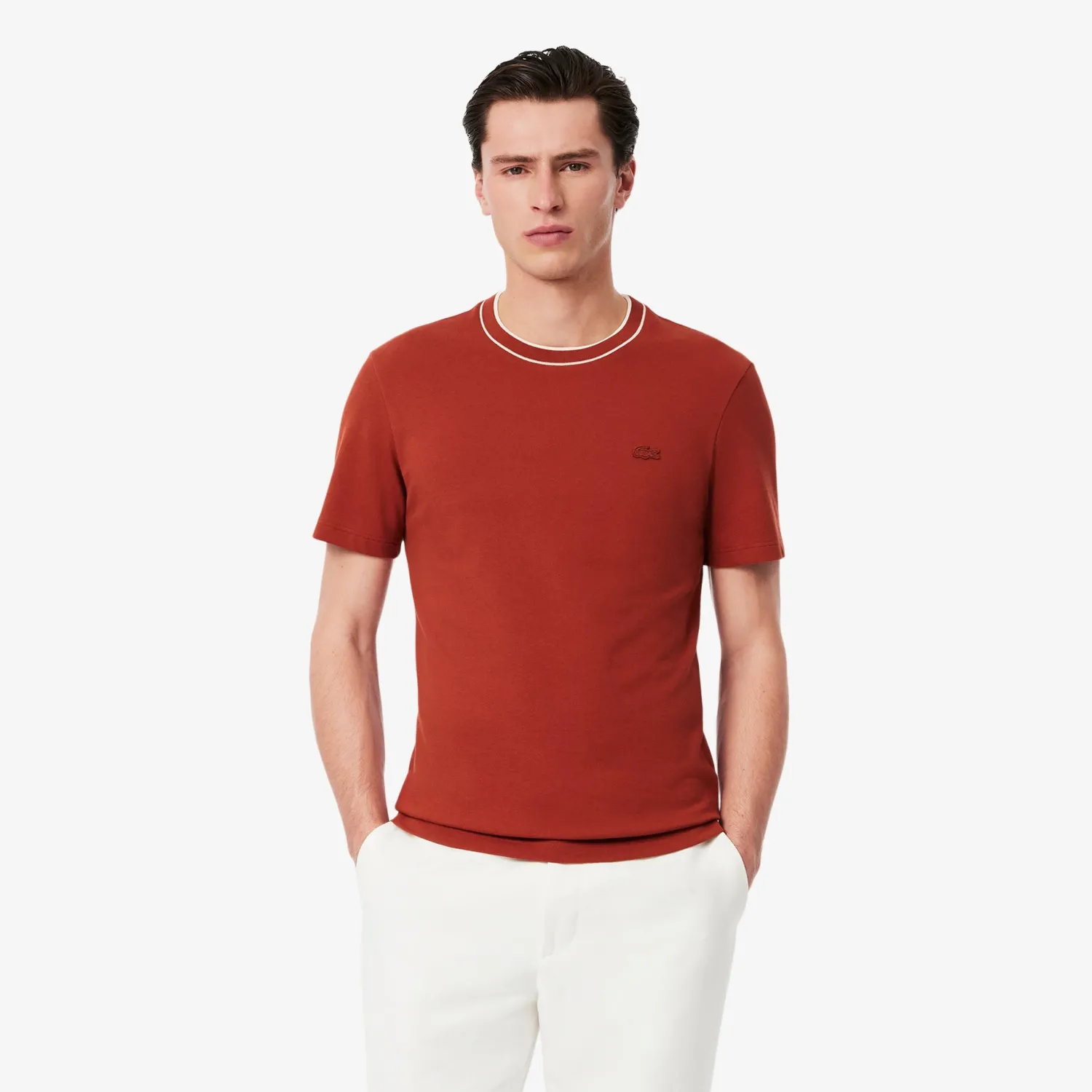 Discount T-Shirt in Piquet Elasticizzato con Contrasto / Uomo T-shirt