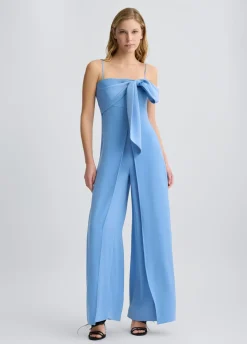 Hot Tuta Azzurra Elegante con Fiocco / Donna Abiti