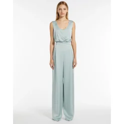 Online Tuta in Envers Satin / Verde Donna Abiti