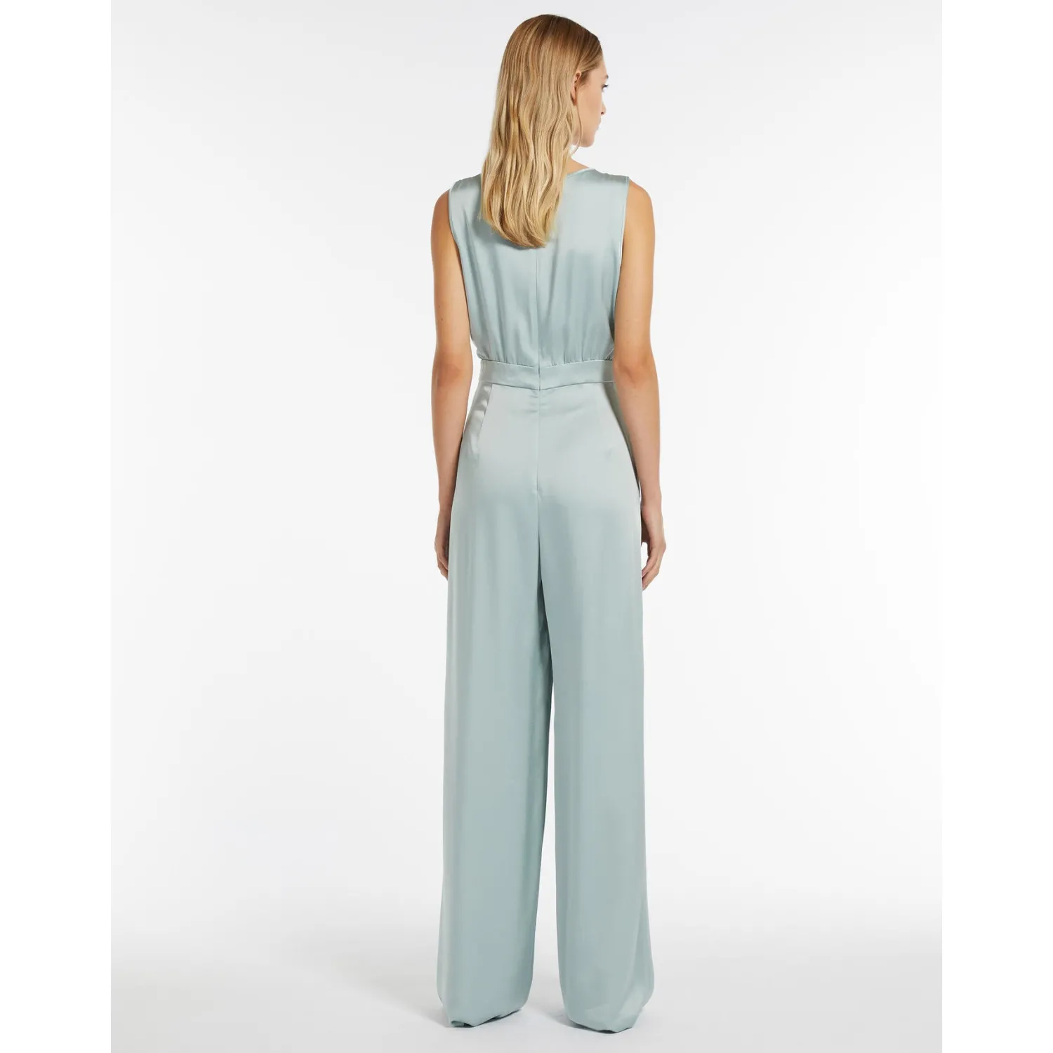 Online Tuta in Envers Satin / Verde Donna Abiti