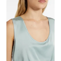 Online Tuta in Envers Satin / Verde Donna Abiti