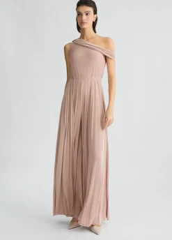 Outlet Tuta Monospalla in Shiny Jersey / Donna Abiti