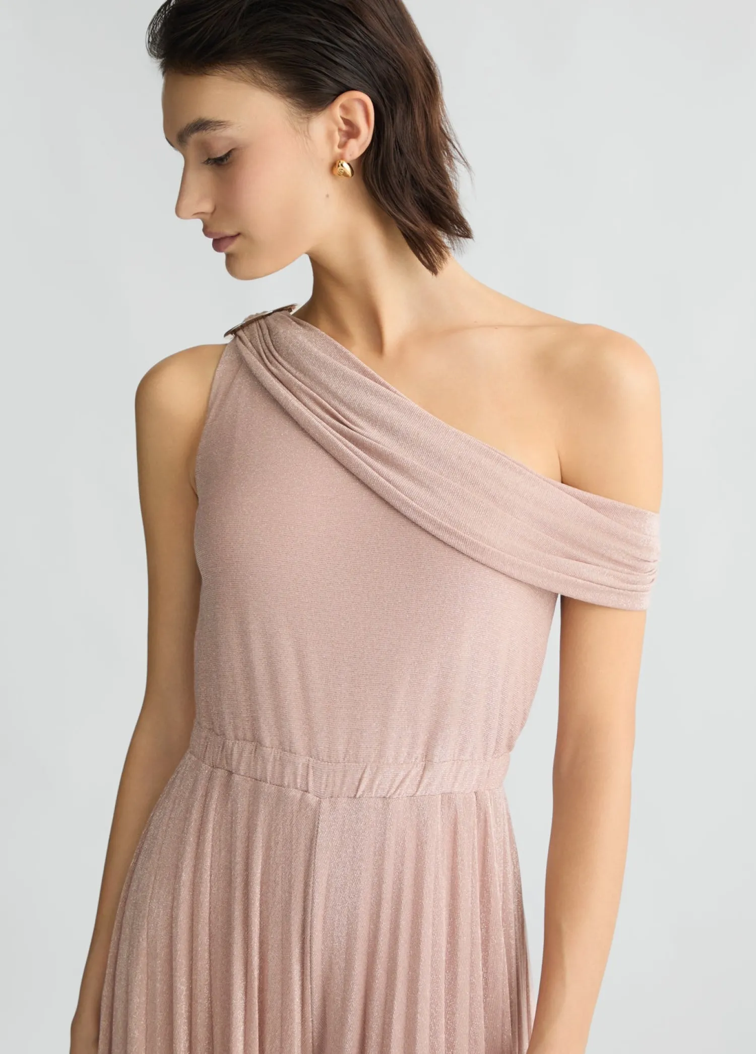 Outlet Tuta Monospalla in Shiny Jersey / Donna Abiti