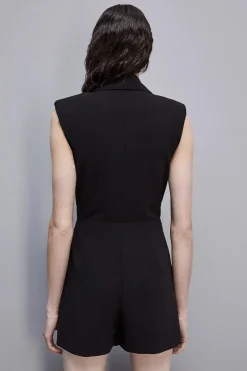Outlet Tuta Senza Maniche in Crepe / Donna Abiti