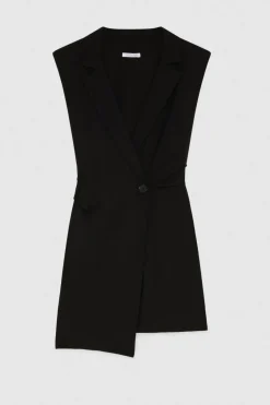 Outlet Tuta Senza Maniche in Crepe / Donna Abiti