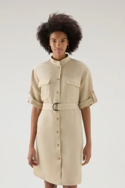 Sale Vestito in Misto Viscosa e Lino / Donna Abiti