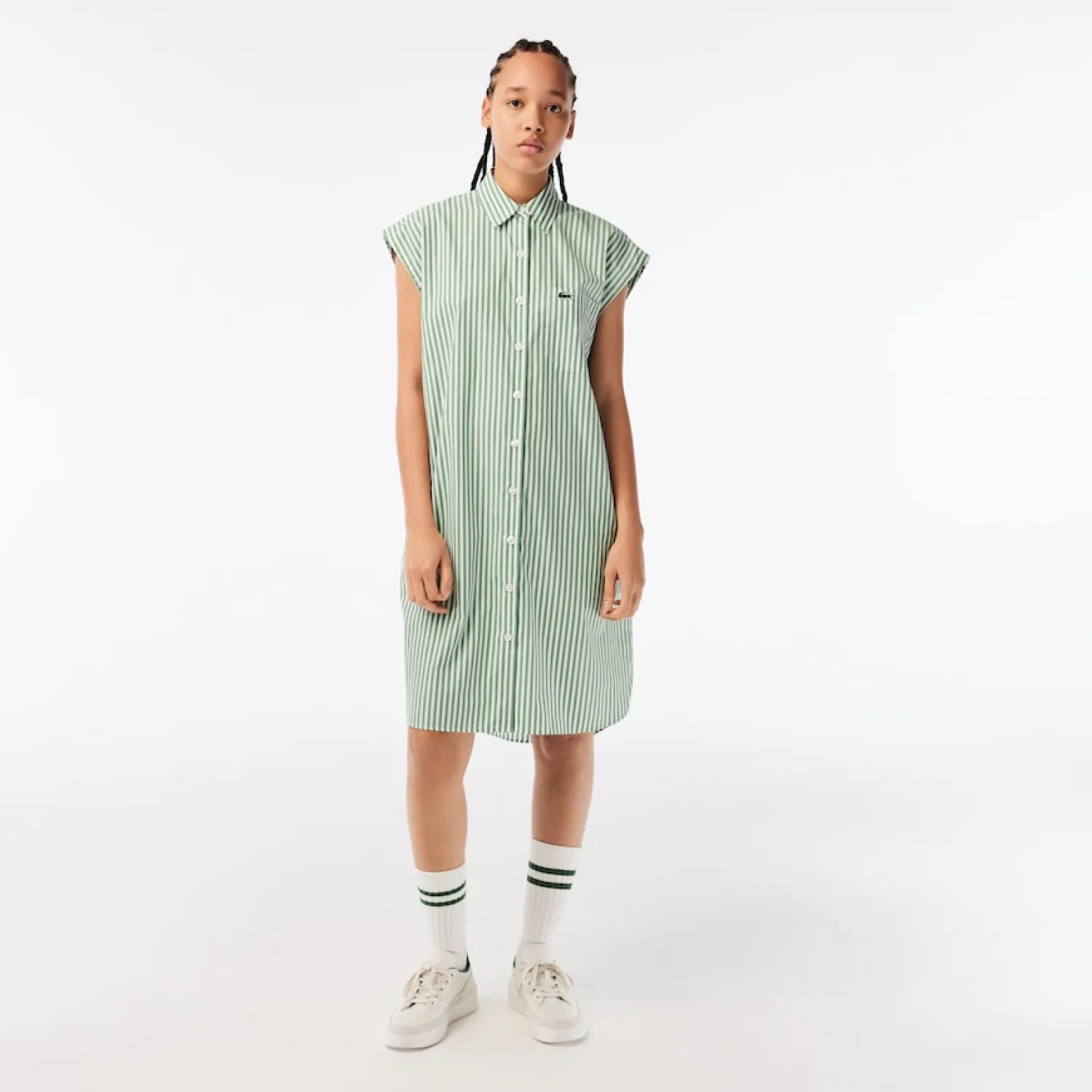 Outlet Vestito Senza Maniche in Popeline / Donna Abiti