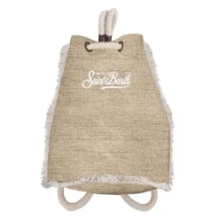 Outlet Zaino in Lino con Logo / Uomo Zaini